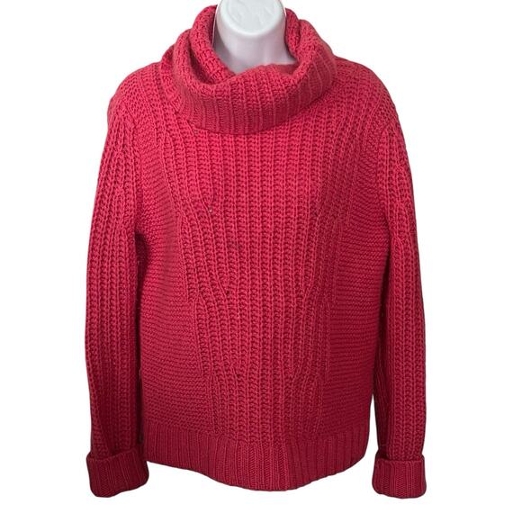 Banana Republic Turtleneck Sweater S Italian Yarn Merino Wool Alpaca Blend Pink - Picture 1 of 6